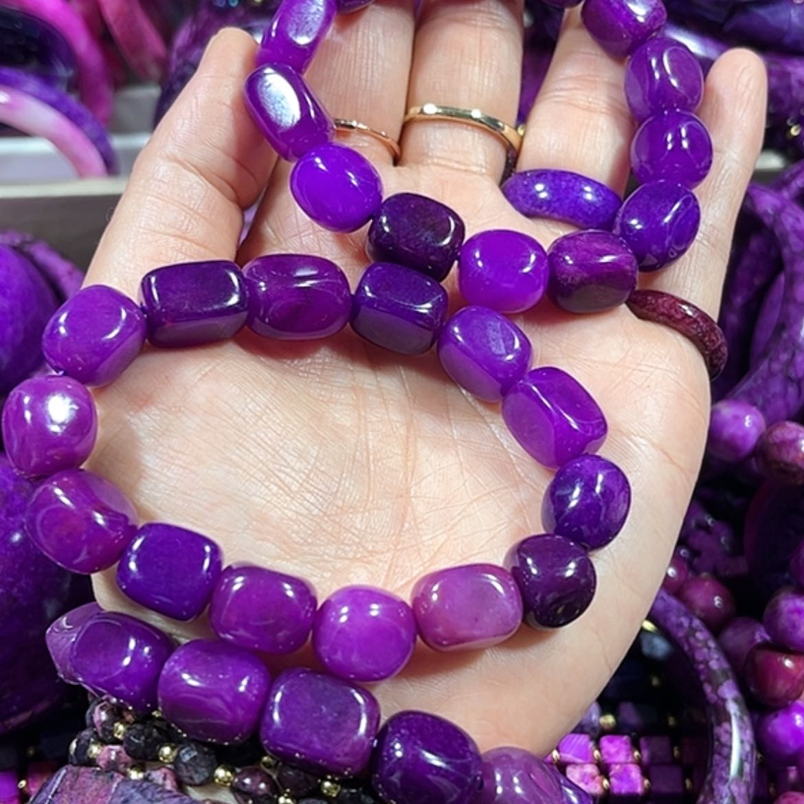 【闪购商品】玻璃DIY舒具石老料32凝胶玉华果冻随型单圈卡10