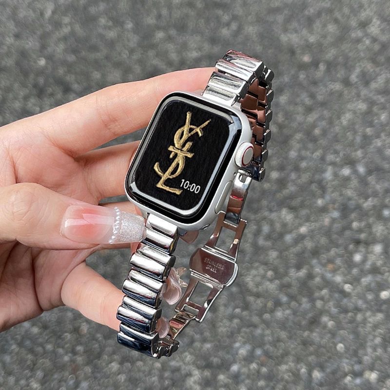 简约不规则金属蝴蝶扣表带 适用apple watch 1-10代se ultra