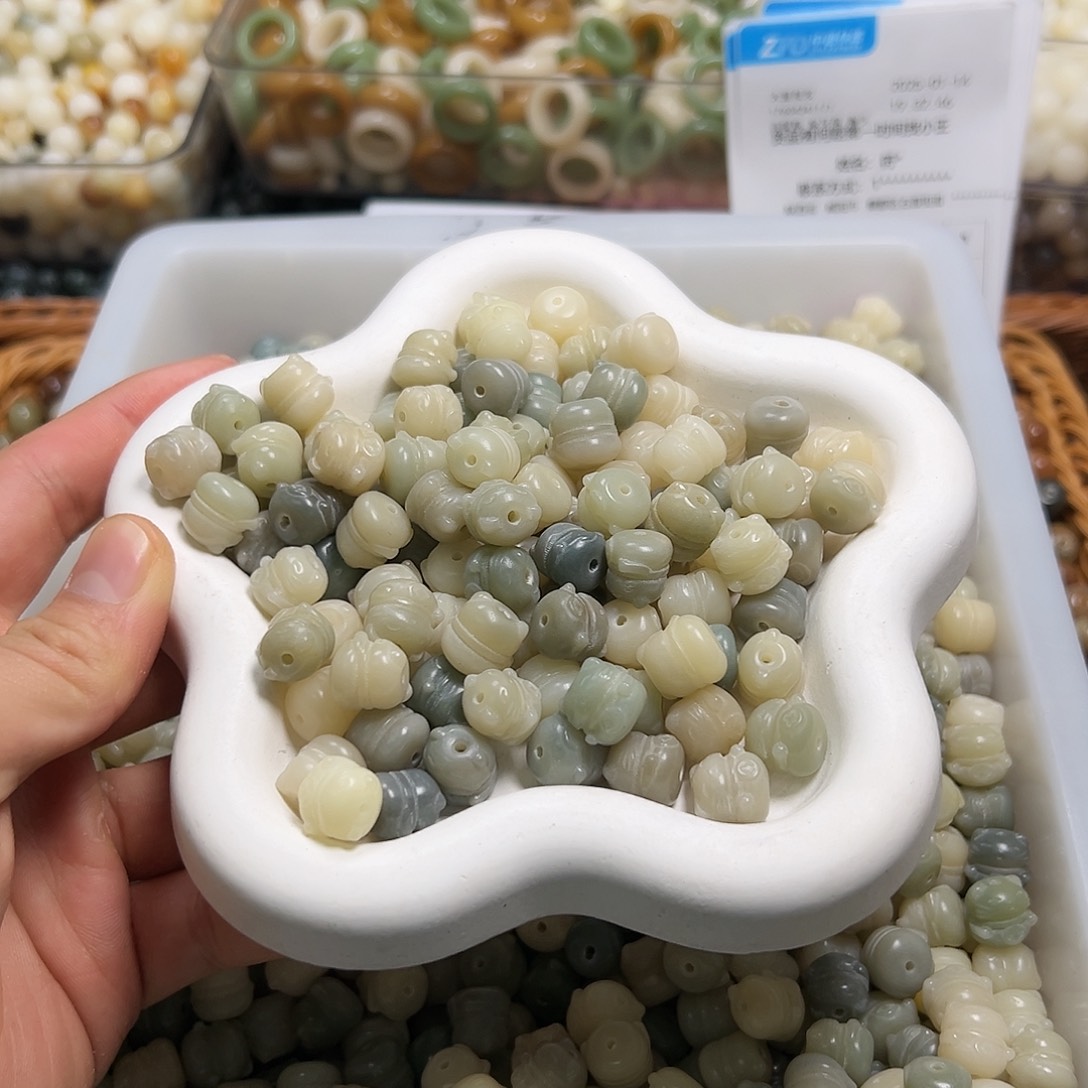 菩提根/象牙果吊坠卡12绿猫30颗