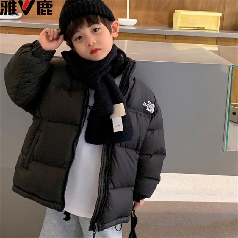 雅鹿童装男女童羽绒服2025新款冬季北洋气面短款宽松洋气免洗外套