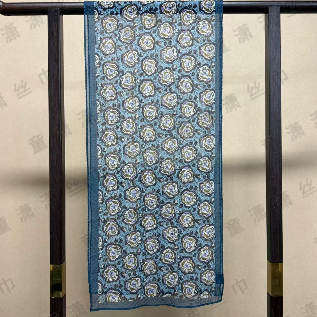 （月蓝玫瑰）新款皱皱纱30*155左右长巾围巾