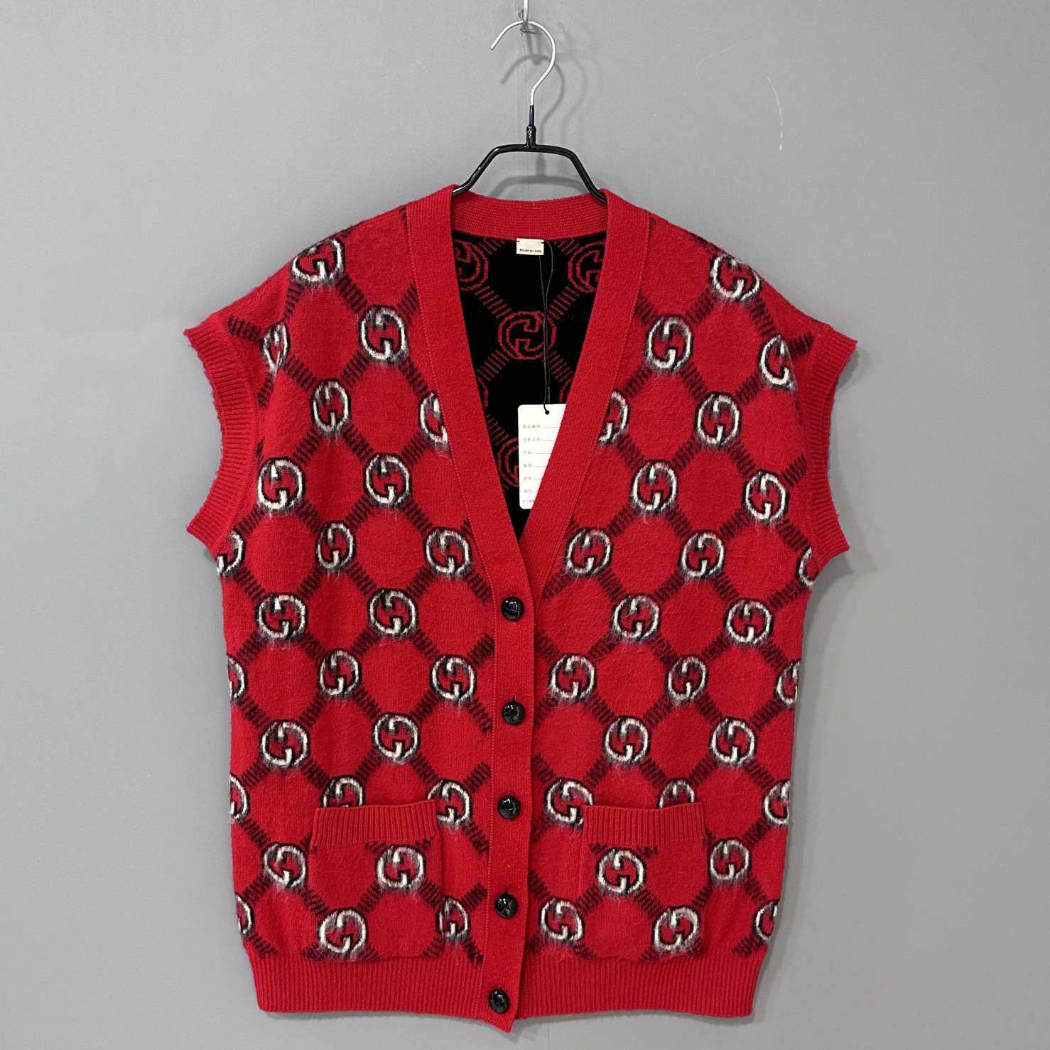 99新 GUCCI/古驰 老花双面穿 背心开衫/XS码/86637