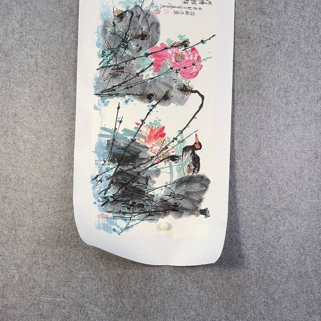 国画816 牡丹之花之叶的颜色与花色