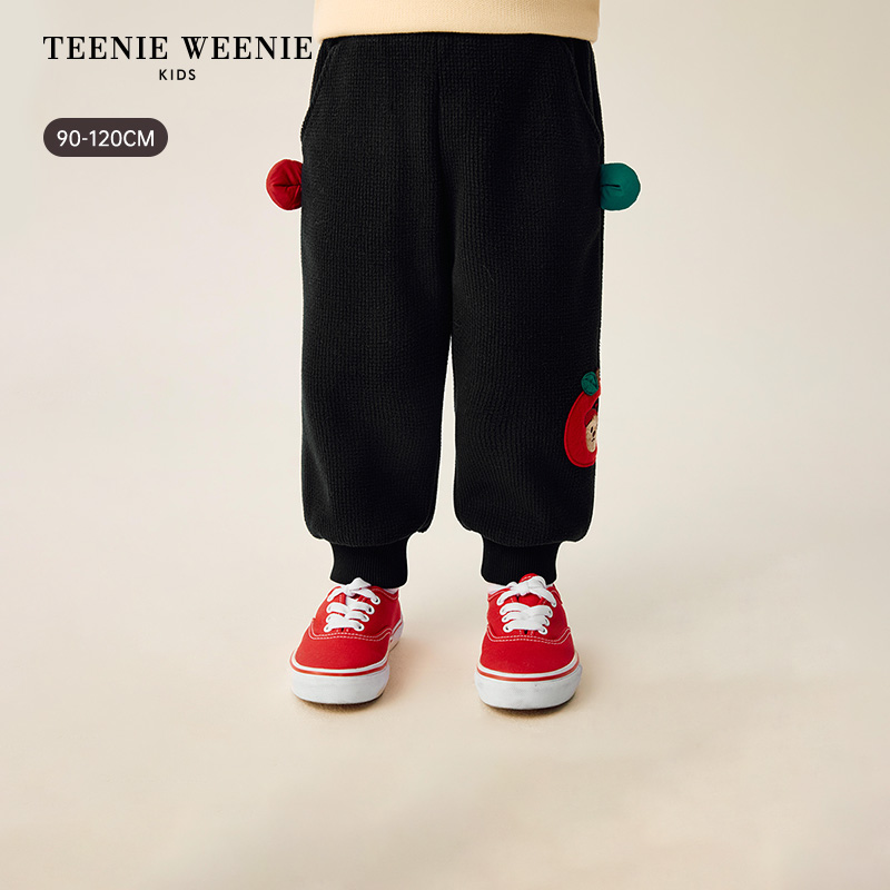 TeenieWeenieKids小熊童装26年新款撞色耳双面绒卫裤T0TM265181N