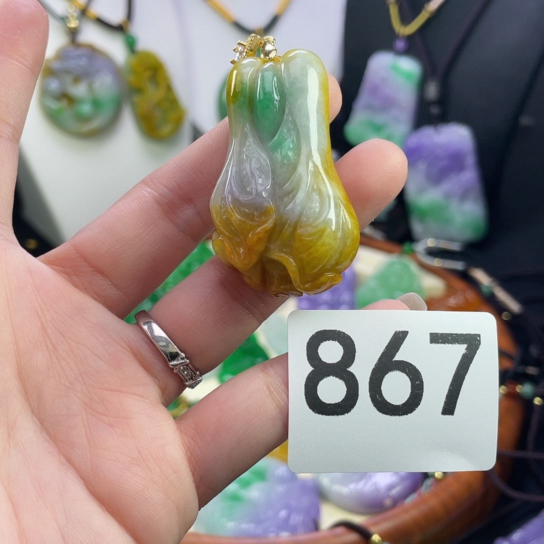 翡翠未镶嵌吊坠(赠链)