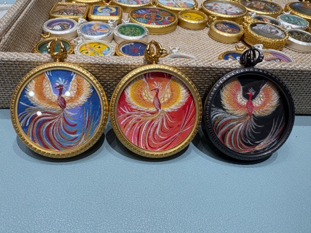 热贡纯手绘矿物质九紫离火吊坠3.5~2.0尺寸