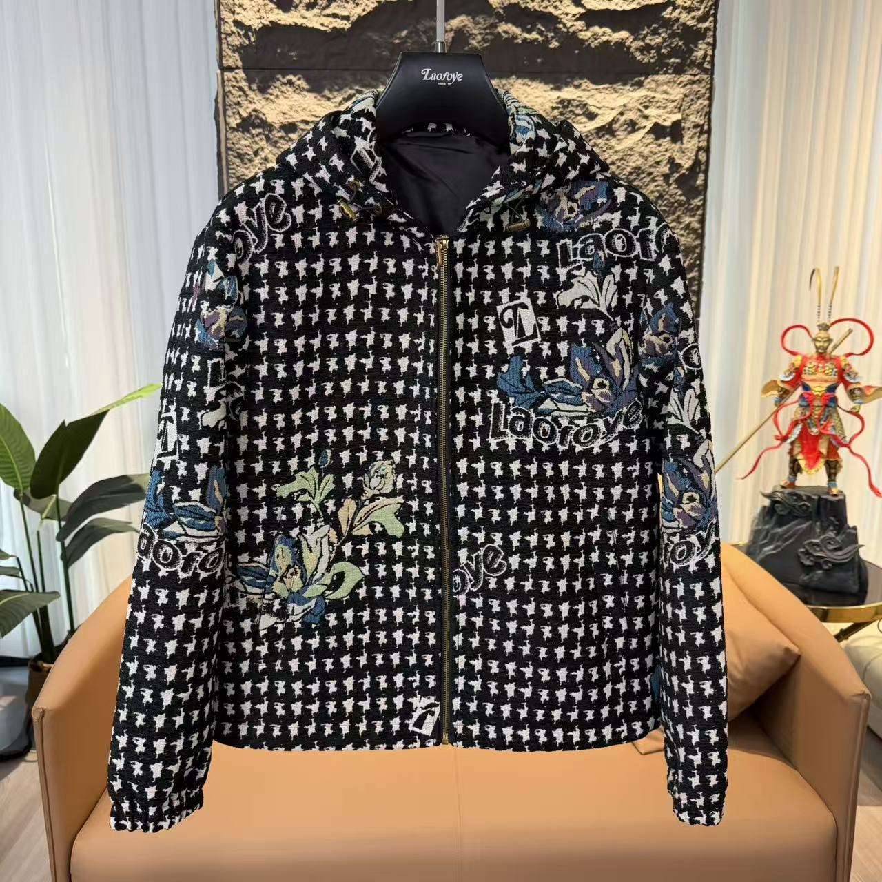 【LaoFoYe】QC高端男士品牌老佛爷品牌正品男士提花夹克F89623w039