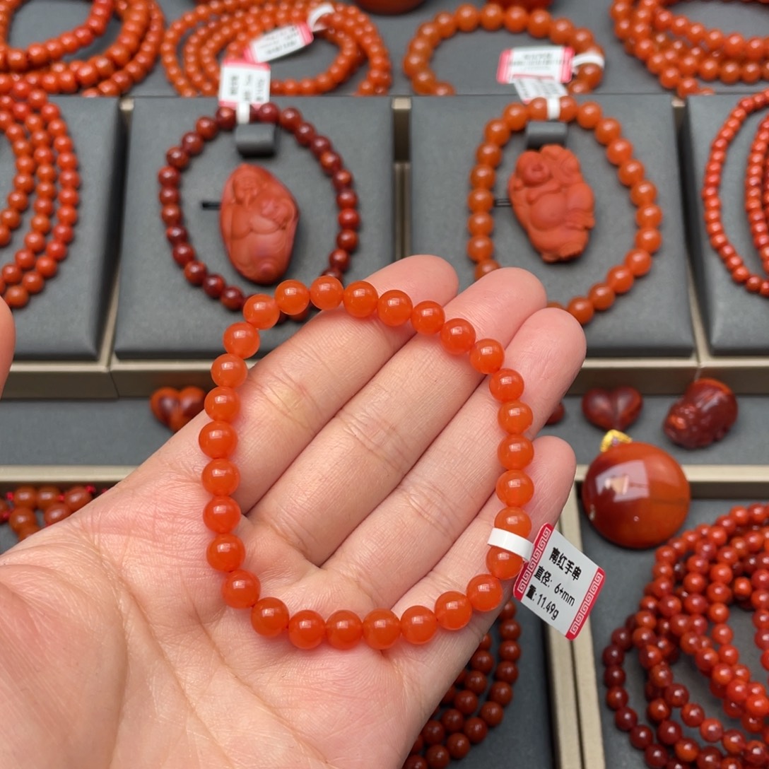 手链未镶嵌南红玛瑙原矿天然南红手链