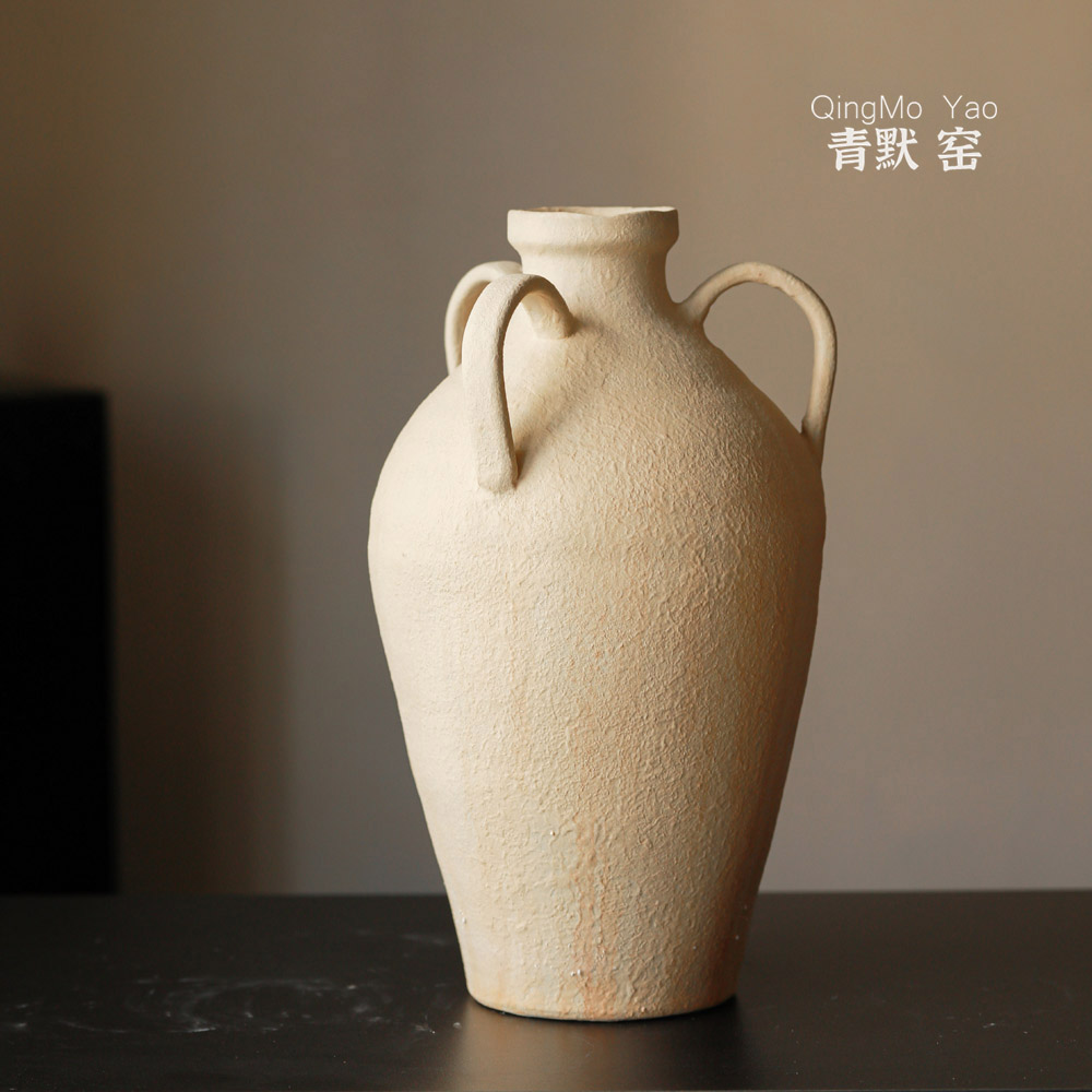 法式中古奶油风景德镇陶瓷花瓶客厅水培插花器餐桌民宿摆件思华年