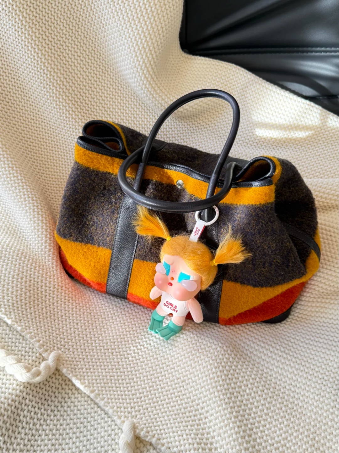 95新 Hermes/爱马仕 代卖服务！彩虹毛呢花园花园包 36cm 18436881