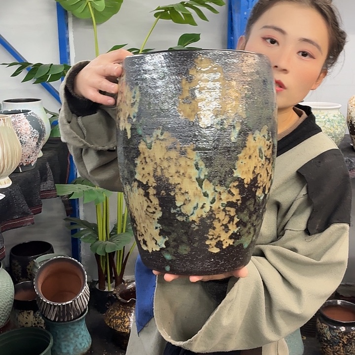 22×34 -粗陶花盆有孔-买买买
