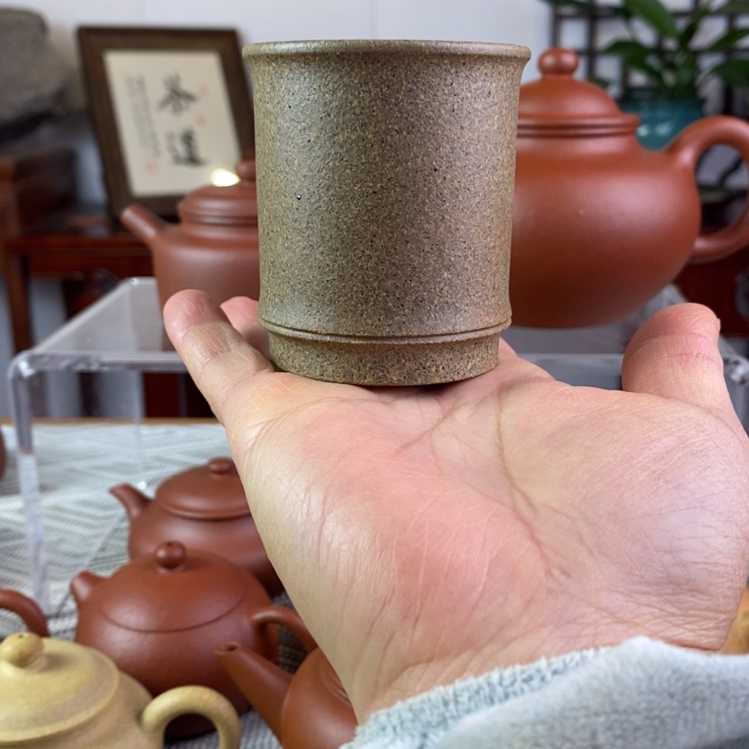茶杯紫砂降坡泥竹节杯零添加90cc