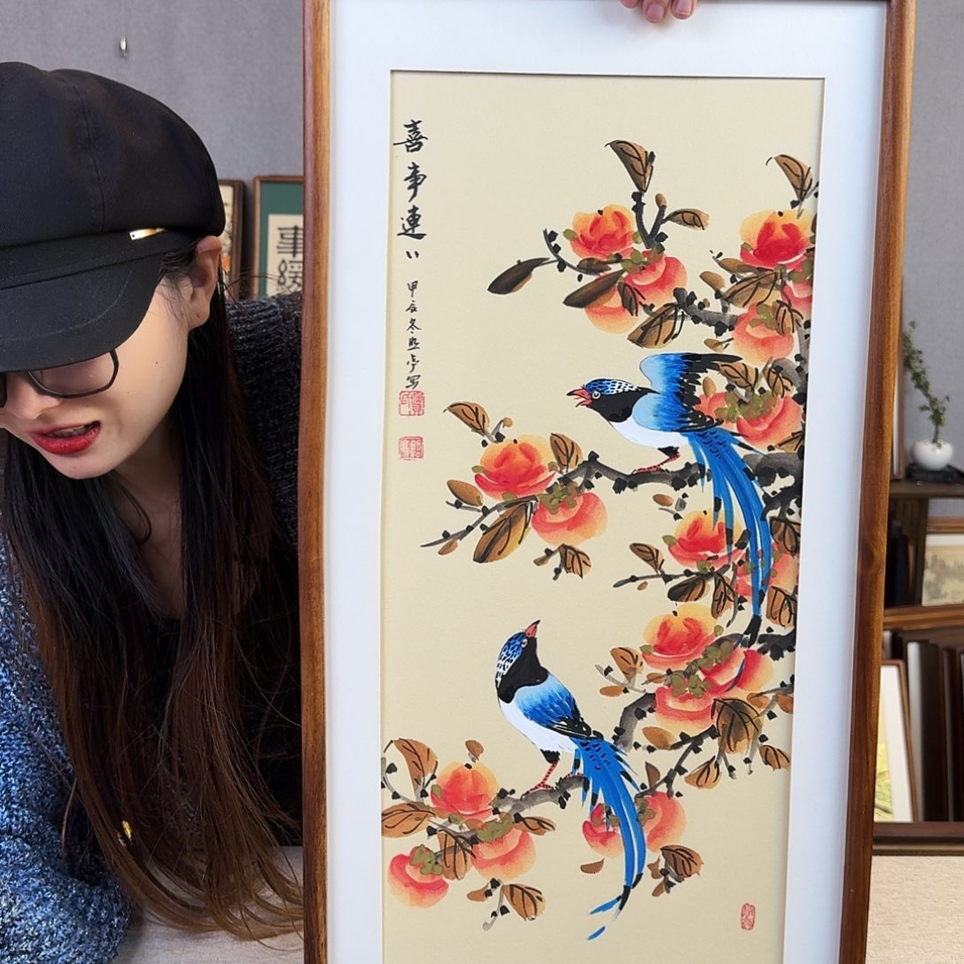 国画手绘带框尺寸： 36*69