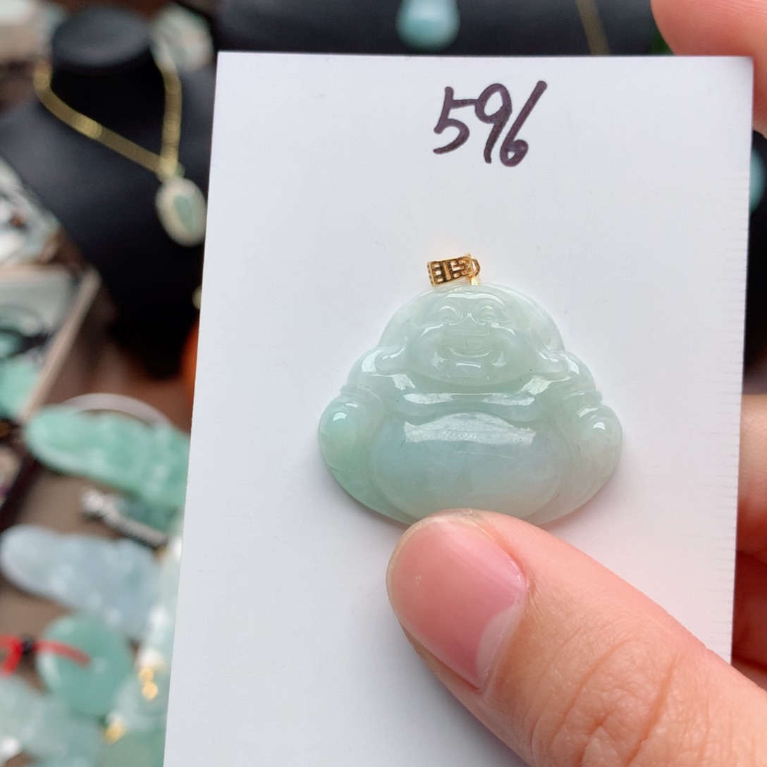 翡翠颈饰银S925镀金镶嵌吊坠