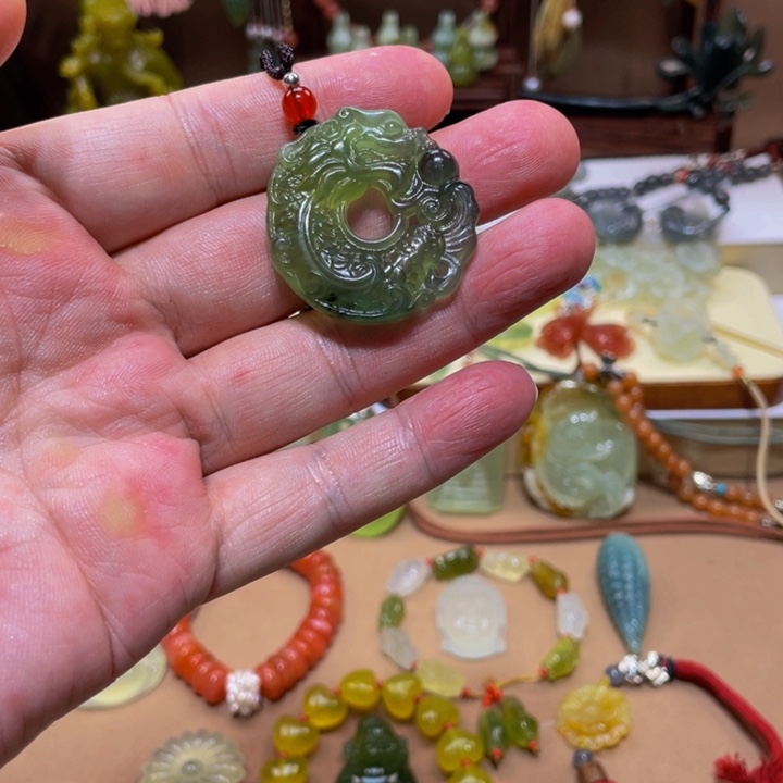 蛇纹石玉手链合金