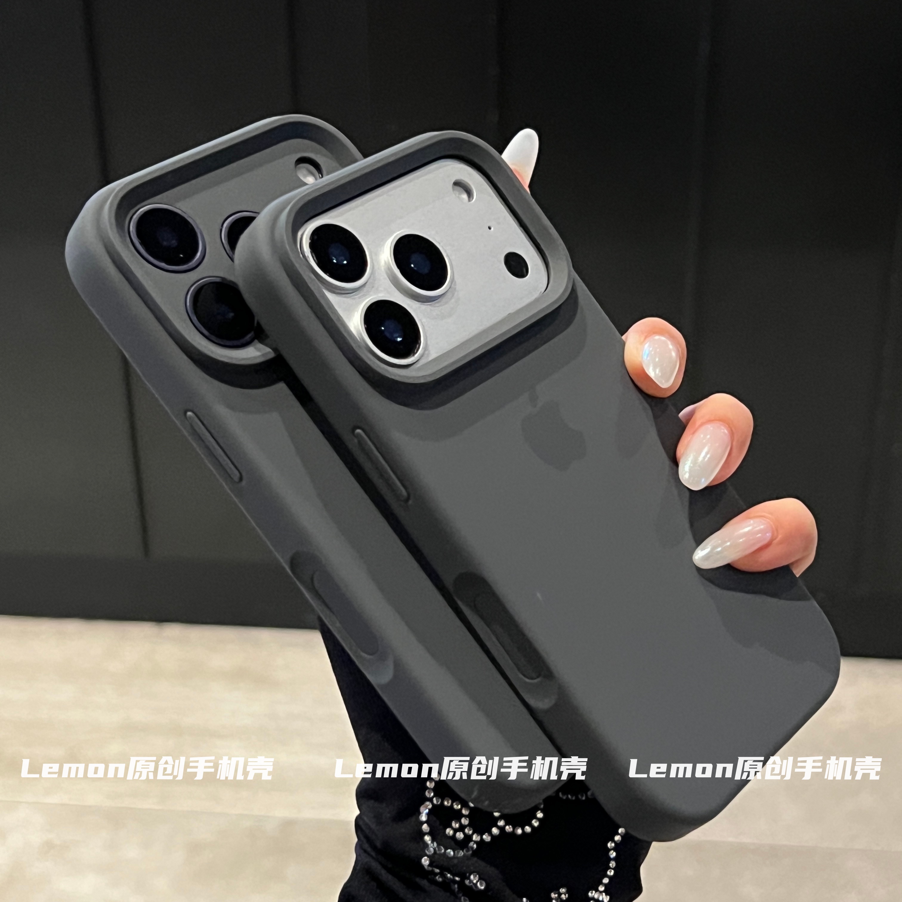 石墨色适用苹果17promax手机壳16液态硅胶iphone14简约13纯色1211