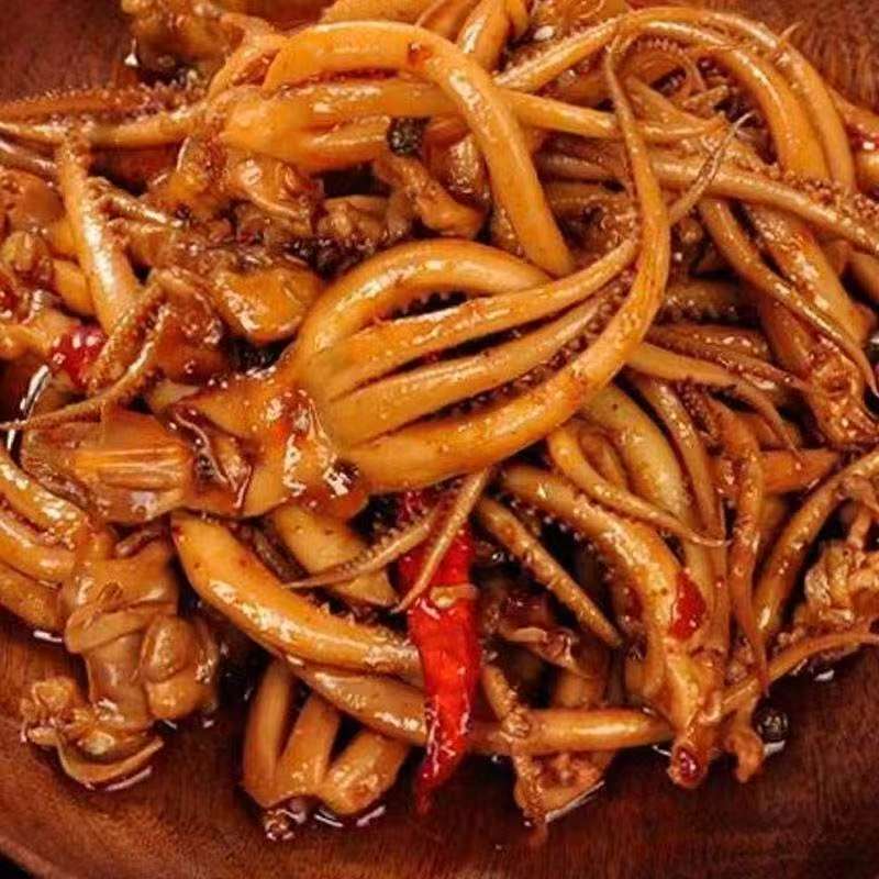 香辣麻辣鱿鱼头即食鱿鱼杏鲍菇休闲零食烧烤海鲜鱿鱼丝