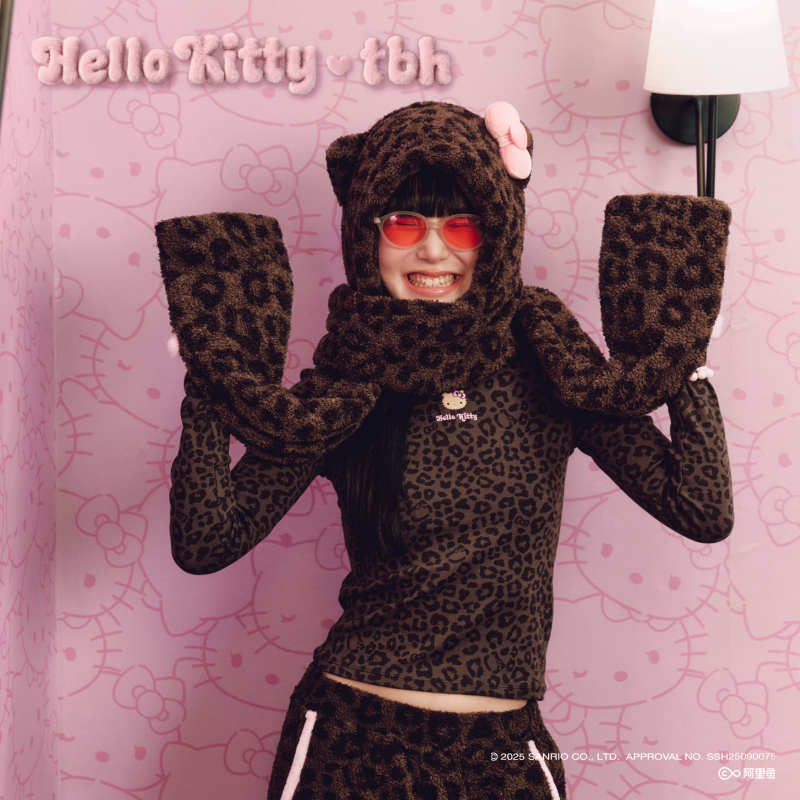 tbh野兽派家居三丽鸥Hello Kitty毛绒围巾帽冬季保暖帽子围脖礼物