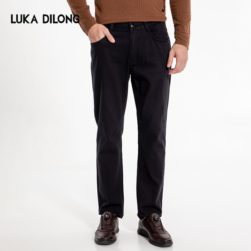 路卡迪龙-【有机生物棉】男士秋冬直筒版型微锥休闲牛仔裤142245486