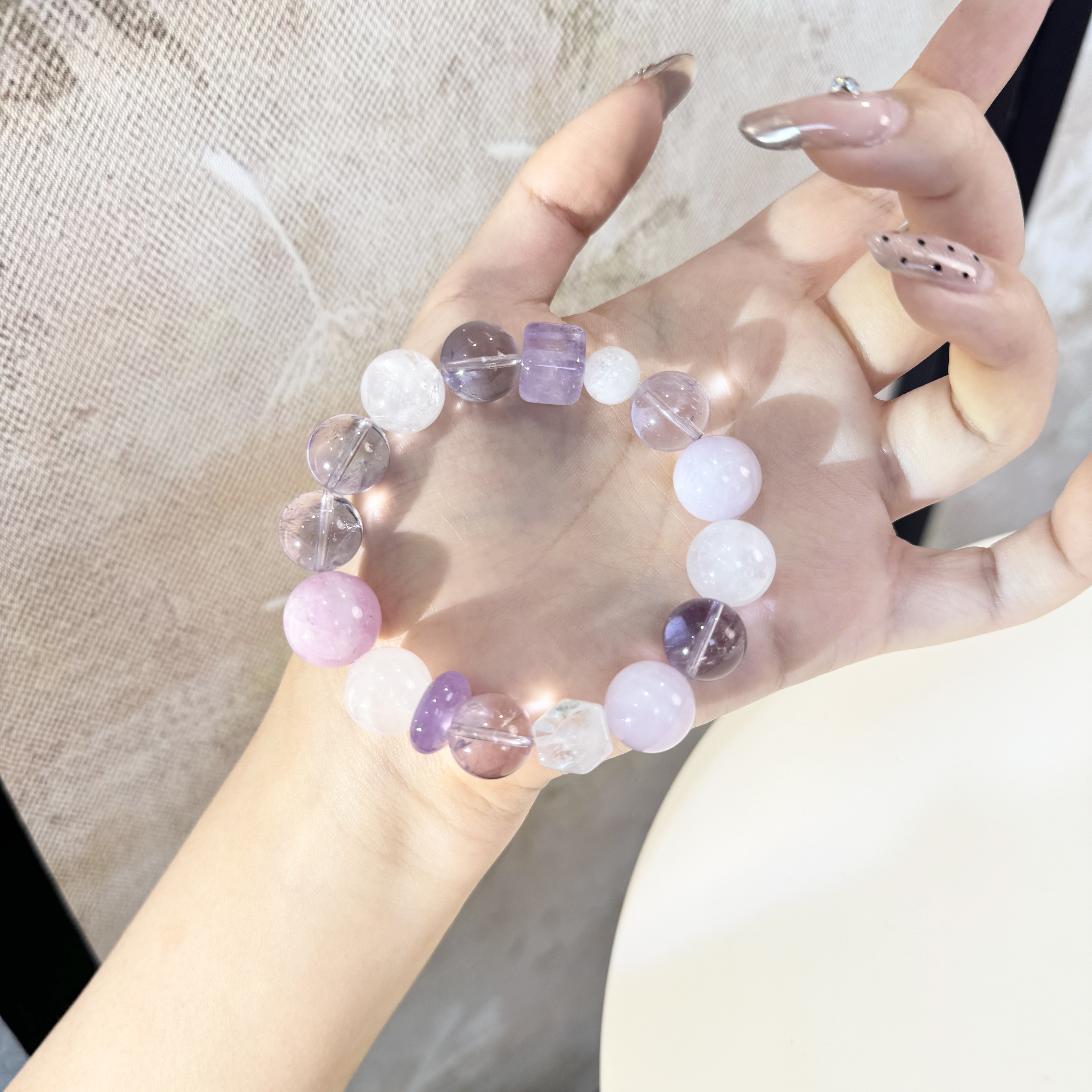 *堇色微醺*天然水晶手串C