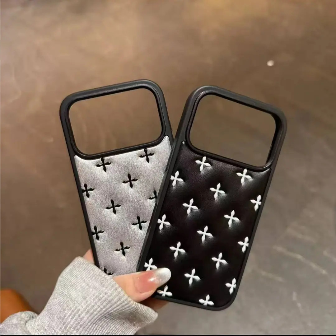 ins韩系皮质克罗心适用苹果17promax手机壳16pro防摔15/14/13新