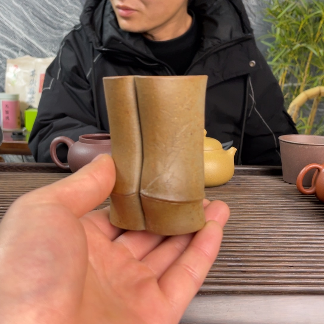 紫砂茶壶全手竹节杯