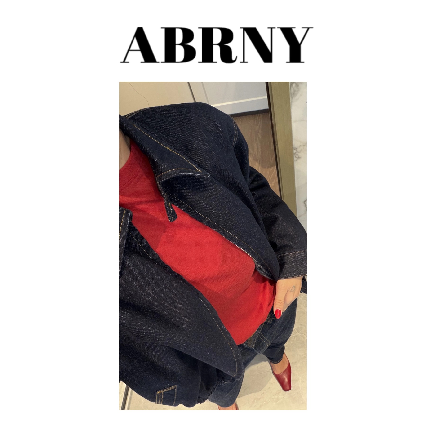 许小黑【无拘丹宁】秋季新款进口土耳其收褶拉链复古牛仔外套5572