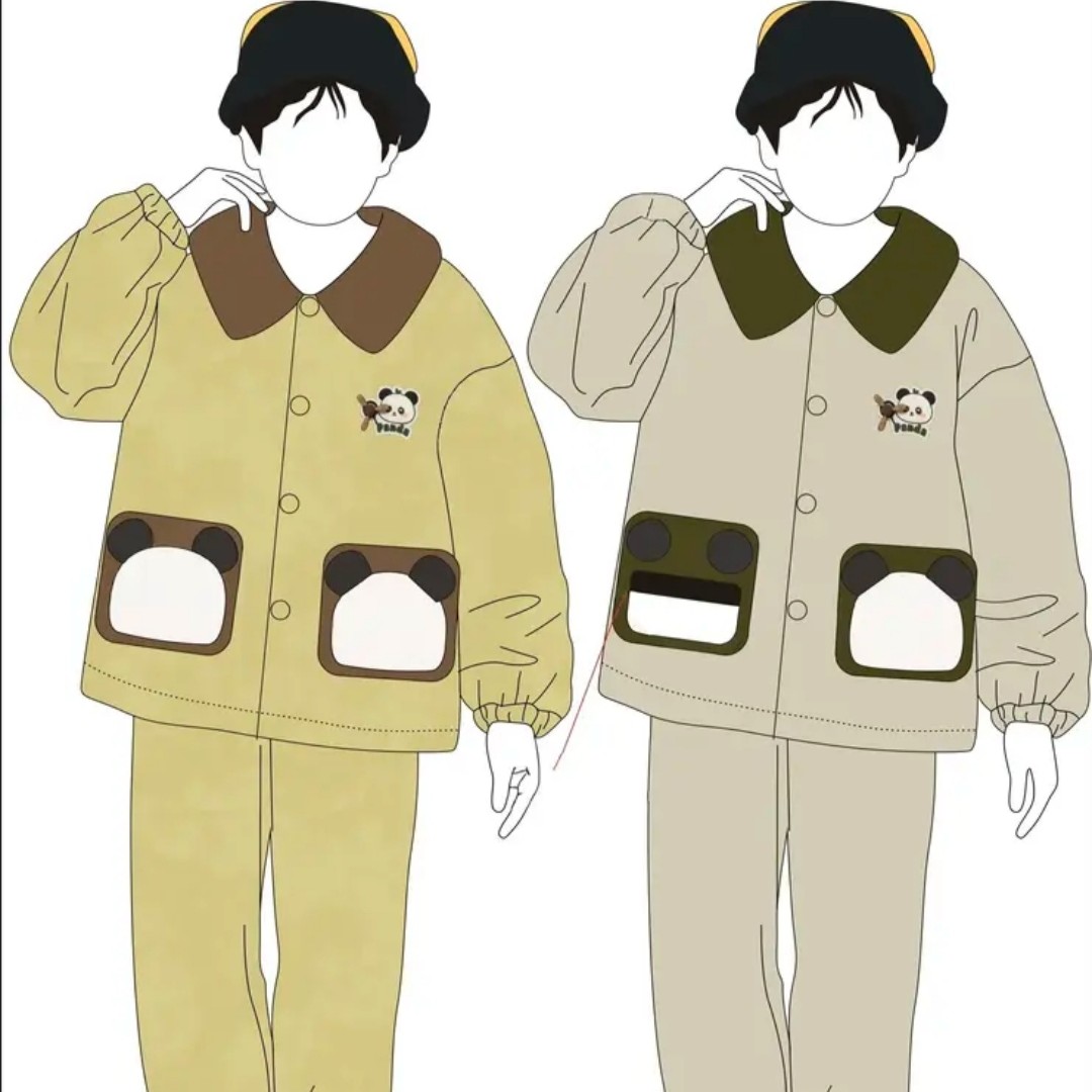 三层夹棉加厚大童男女童棉睡衣