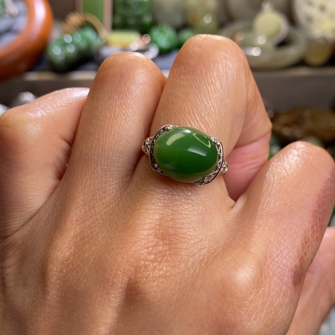 和田玉挂件银S925镶嵌