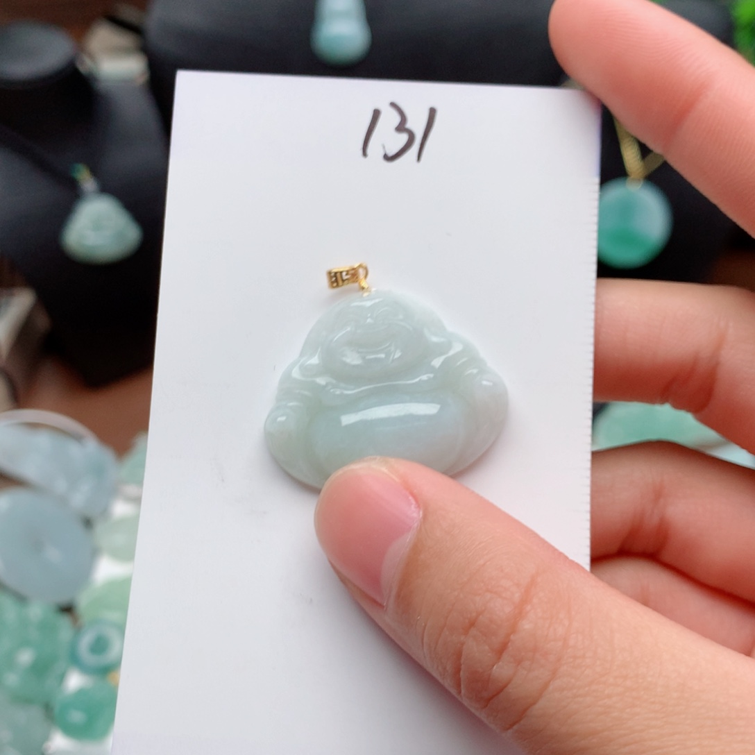 翡翠颈饰银S925镀金镶嵌吊坠