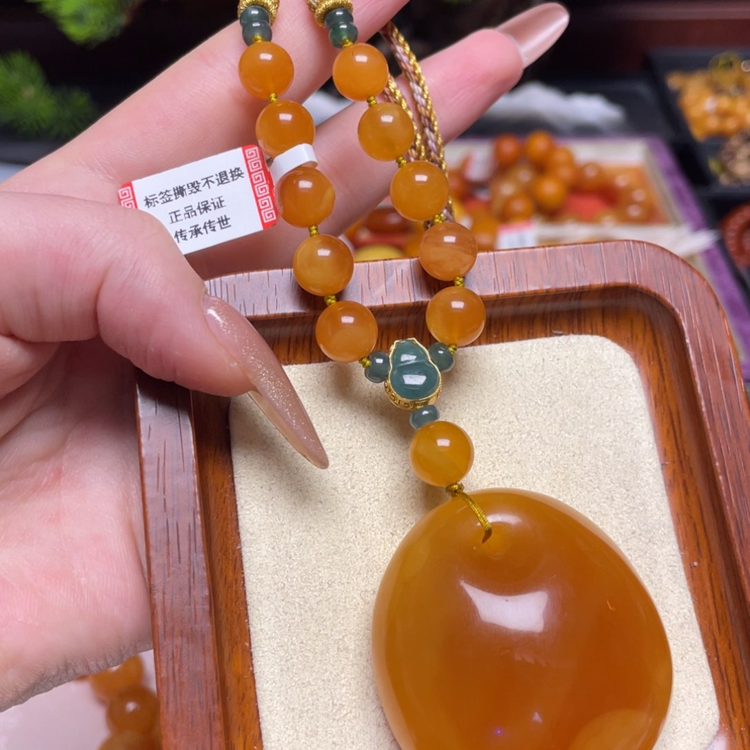 蜜蜡颈饰未镶嵌项链