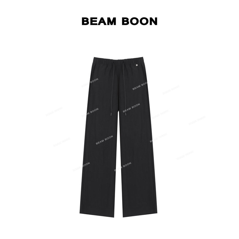 Beam Boon|【空气裤】多抗轻薄凉爽莱赛尔蚕丝肌理微皱立裁直筒裤