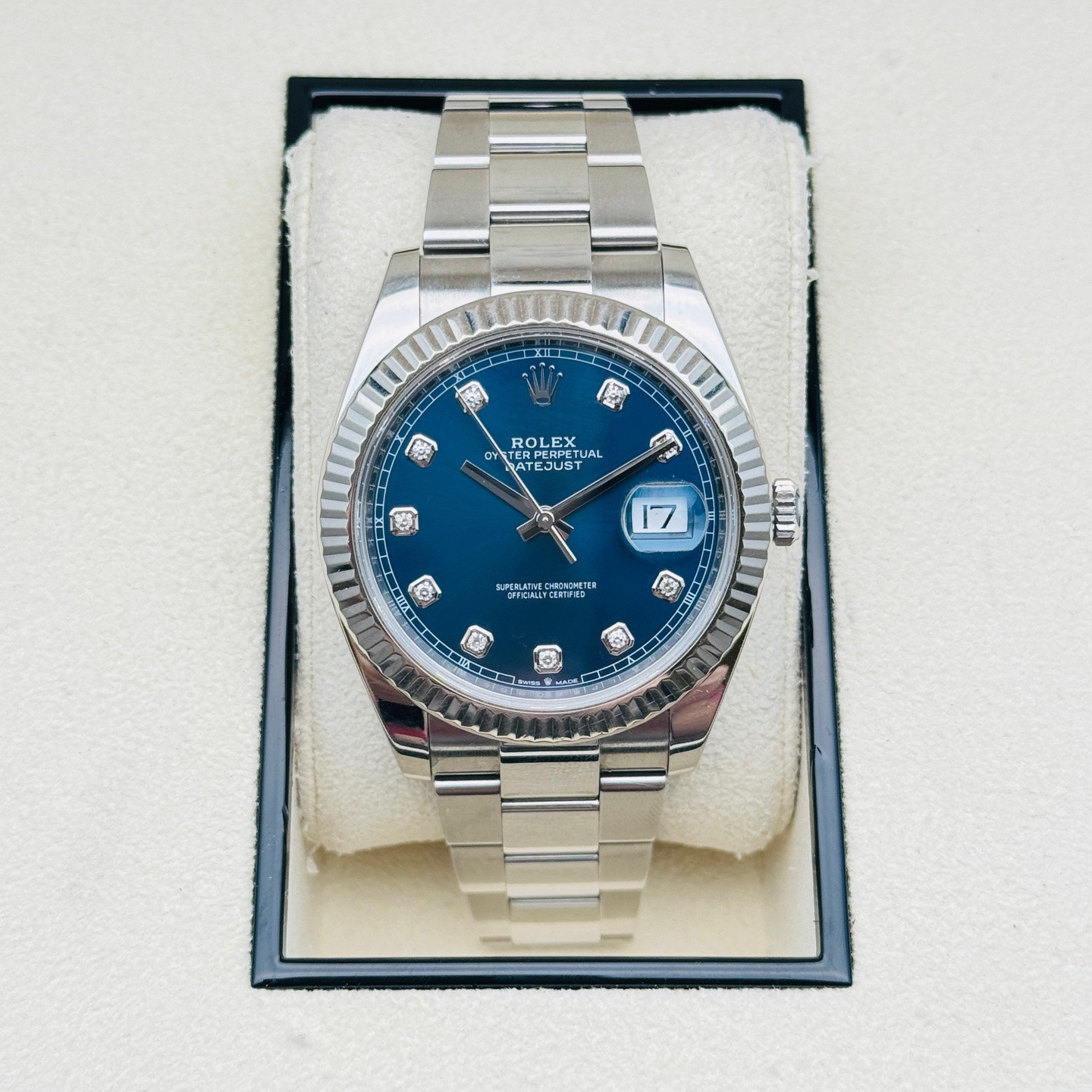 95新 Rolex/劳力士 劳力士日志型m126334-0015黑盘镶钻手表名表