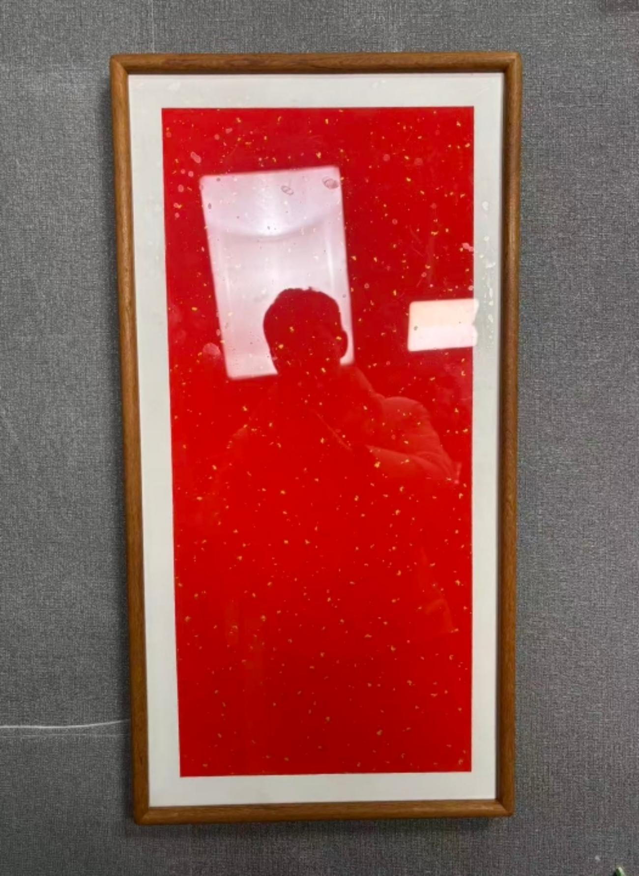 高端榫卯实木画框 外框33x66 默认带外白内红卡纸  不带镂空 