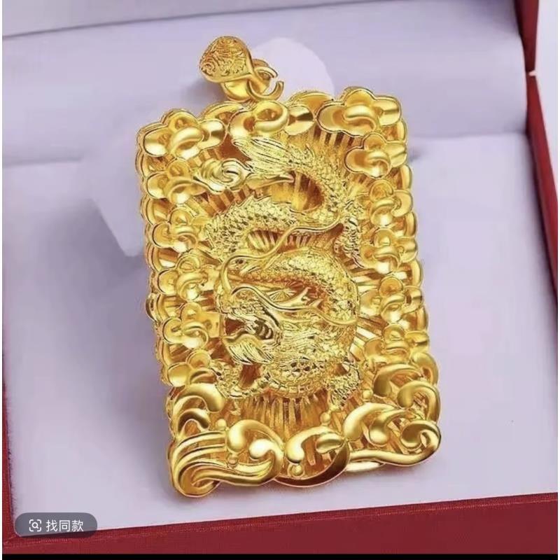 合金项链 【大龙牌】潮流霸气黄色999时尚饰品霸气男士大气气质吊坠