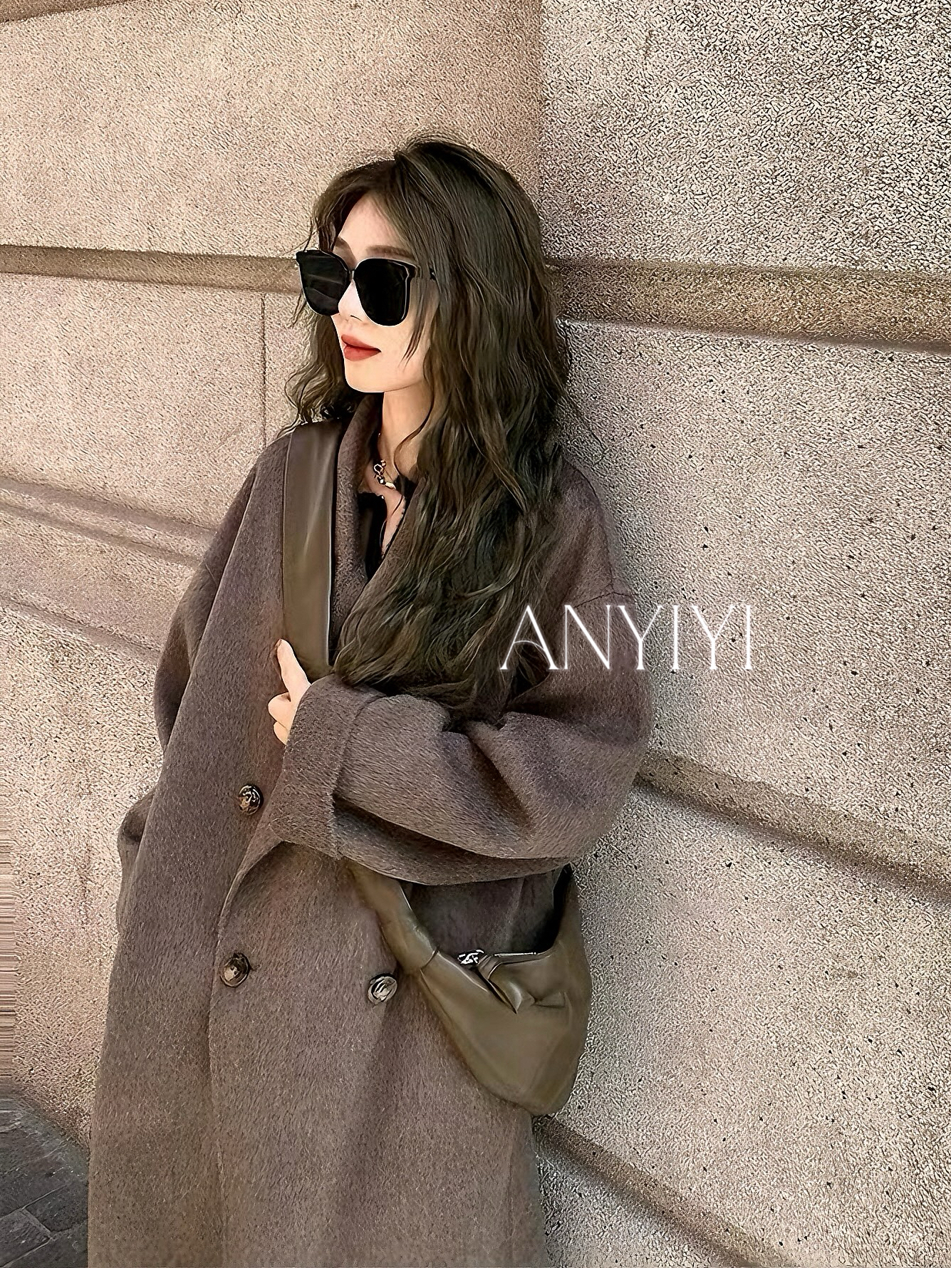 双面羊驼宽松大衣女2025年中长款秋冬新款宽松慵懒