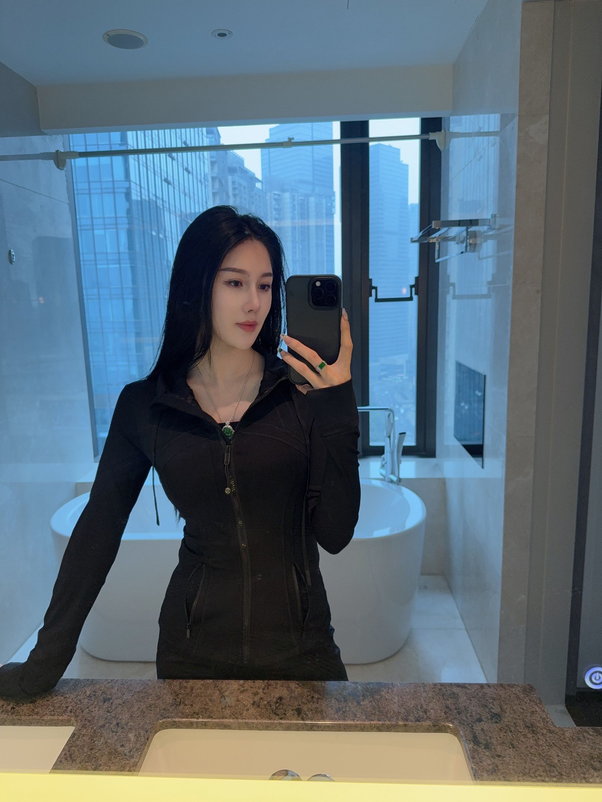 【LU】新款设计露露同款收腰修身时尚休闲连帽百搭运动显瘦套装