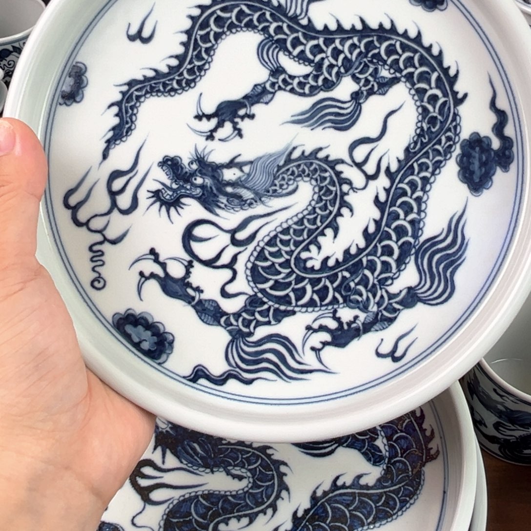 瞿***瞿景德镇手绘青花壶承