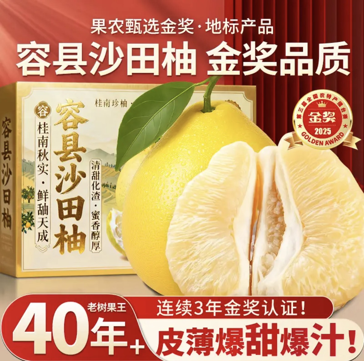 正宗广西容县沙田柚