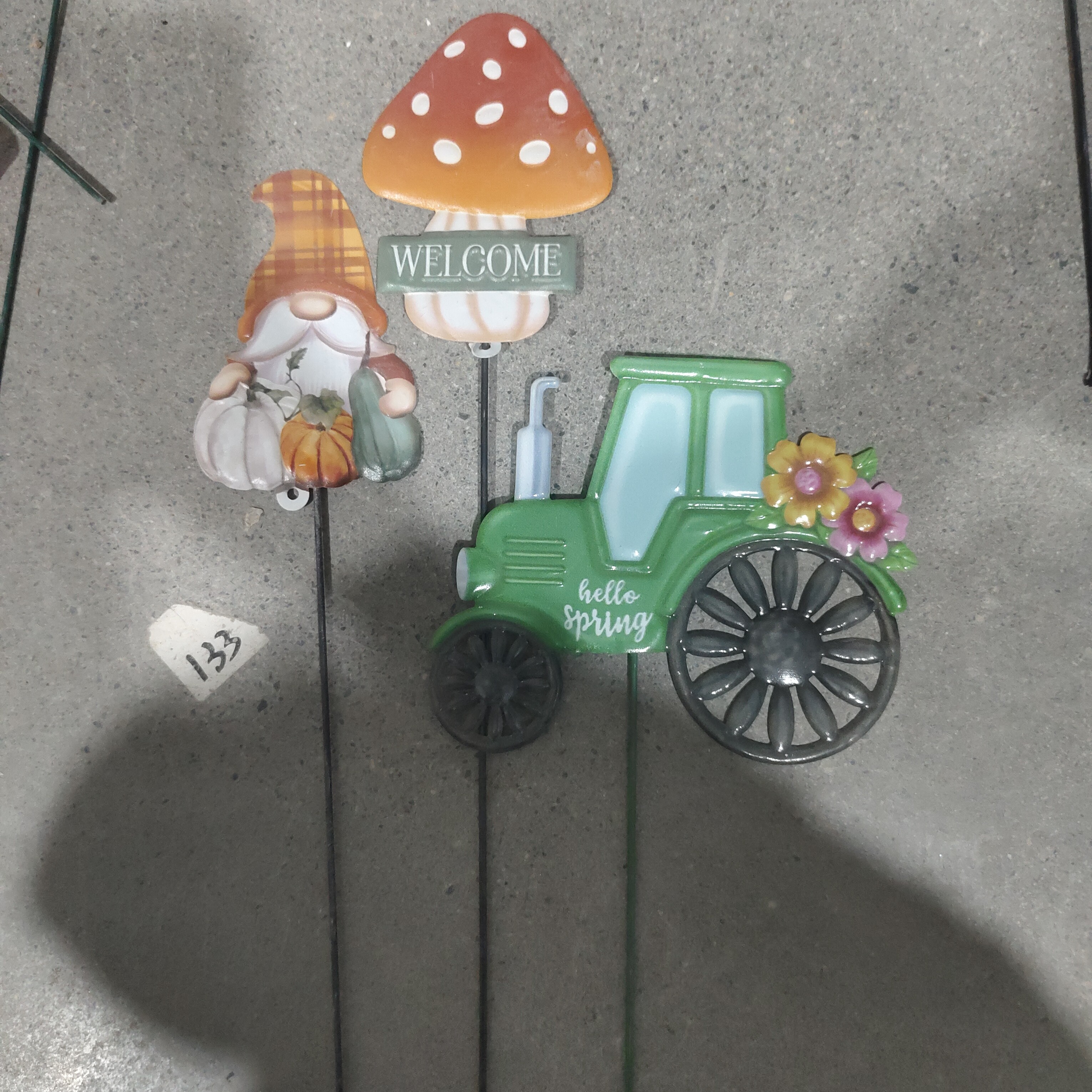 铁艺蘑菇 地精 汽车花插三件套摆件