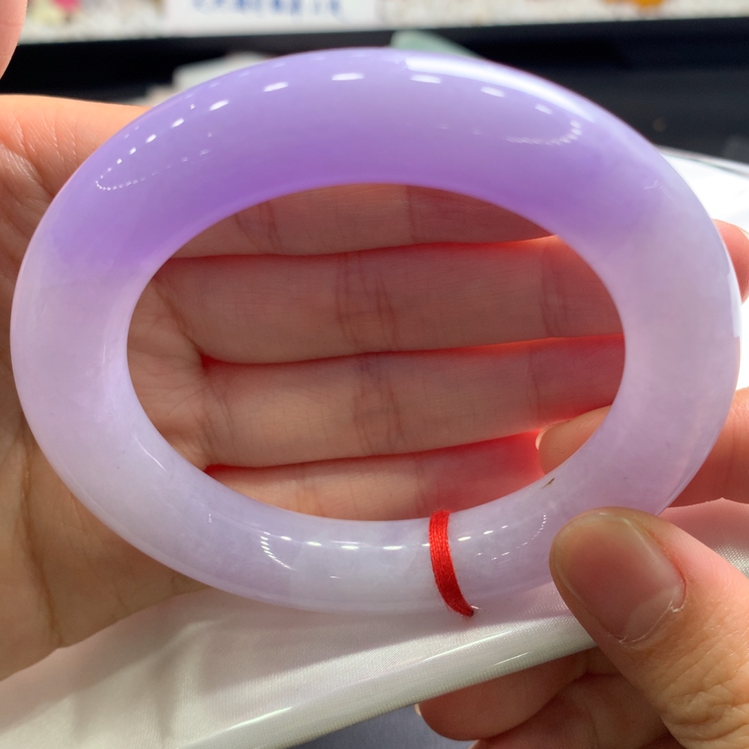 翡翠未镶嵌手镯12号大胖子有纹裂