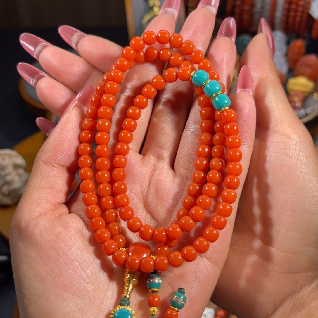 南红玛瑙滴水洞多圈6未镶嵌