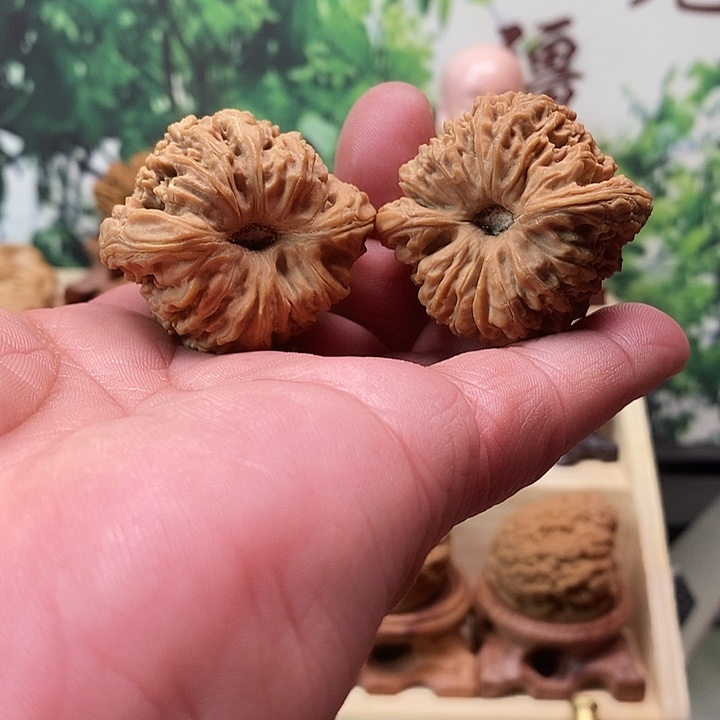 文玩核桃吊坠圆*李拉丝凹底南疆石