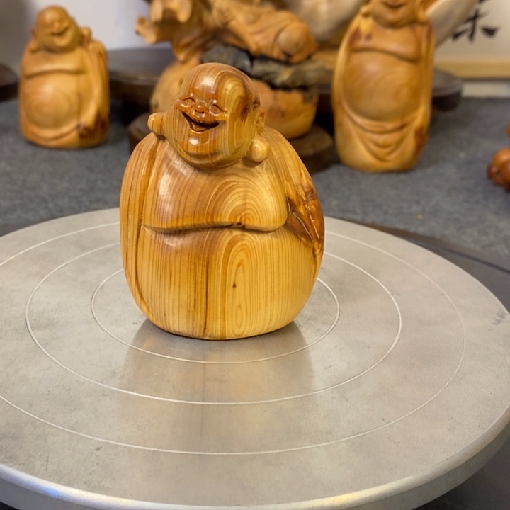 柏木（崖柏）崖柏弥勒佛手把件小摆件