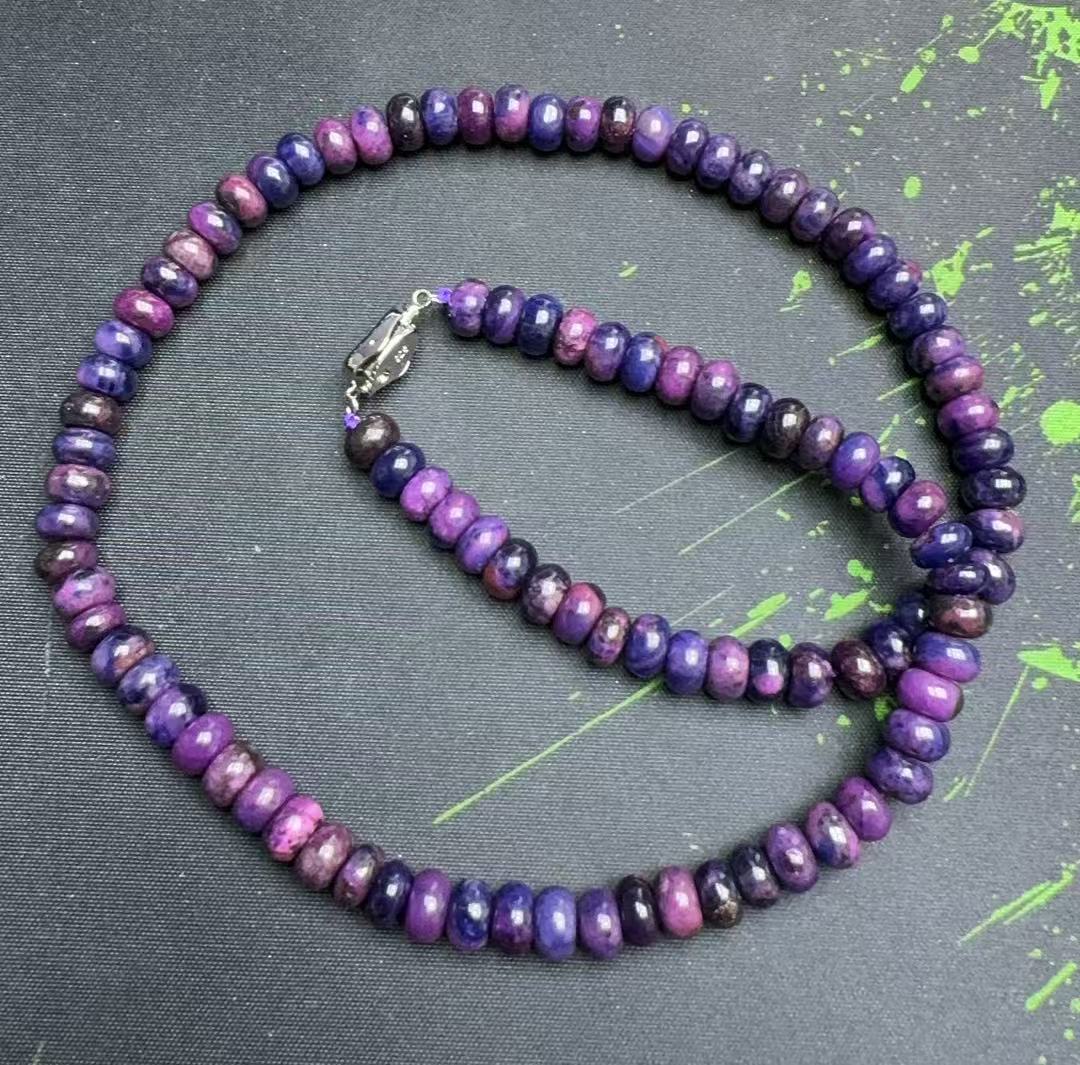 南非料-夜莺蓝算盘珠项链经典DIY项链款简约时尚