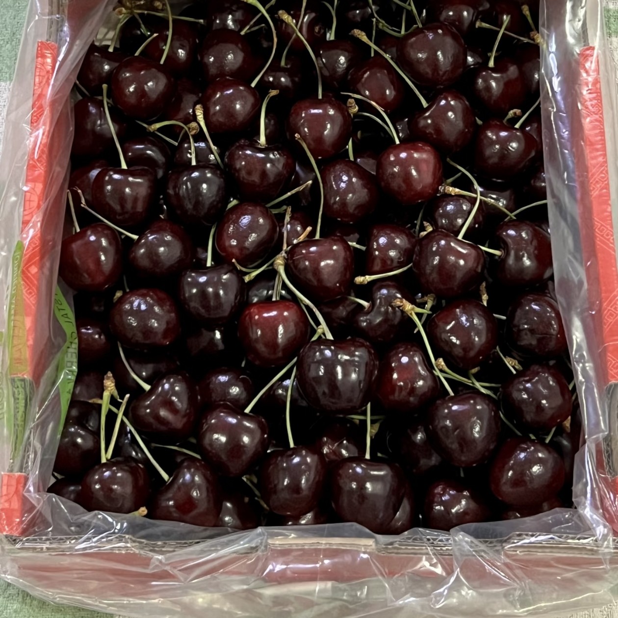 空运瑞吉娜2J车厘子一箱五斤(果杆压根表面坑洼正常机械伤)阿根廷