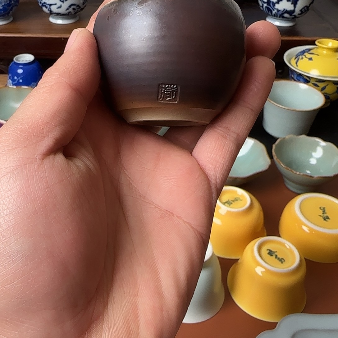 陶台湾吴金维柴烧圆口杯