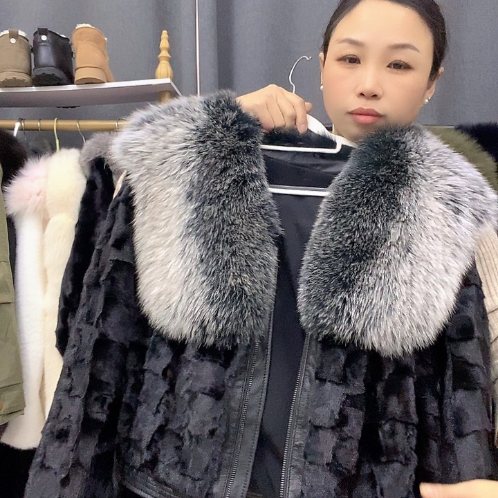 三醋酯纤维༊****水貂皮草外套女装