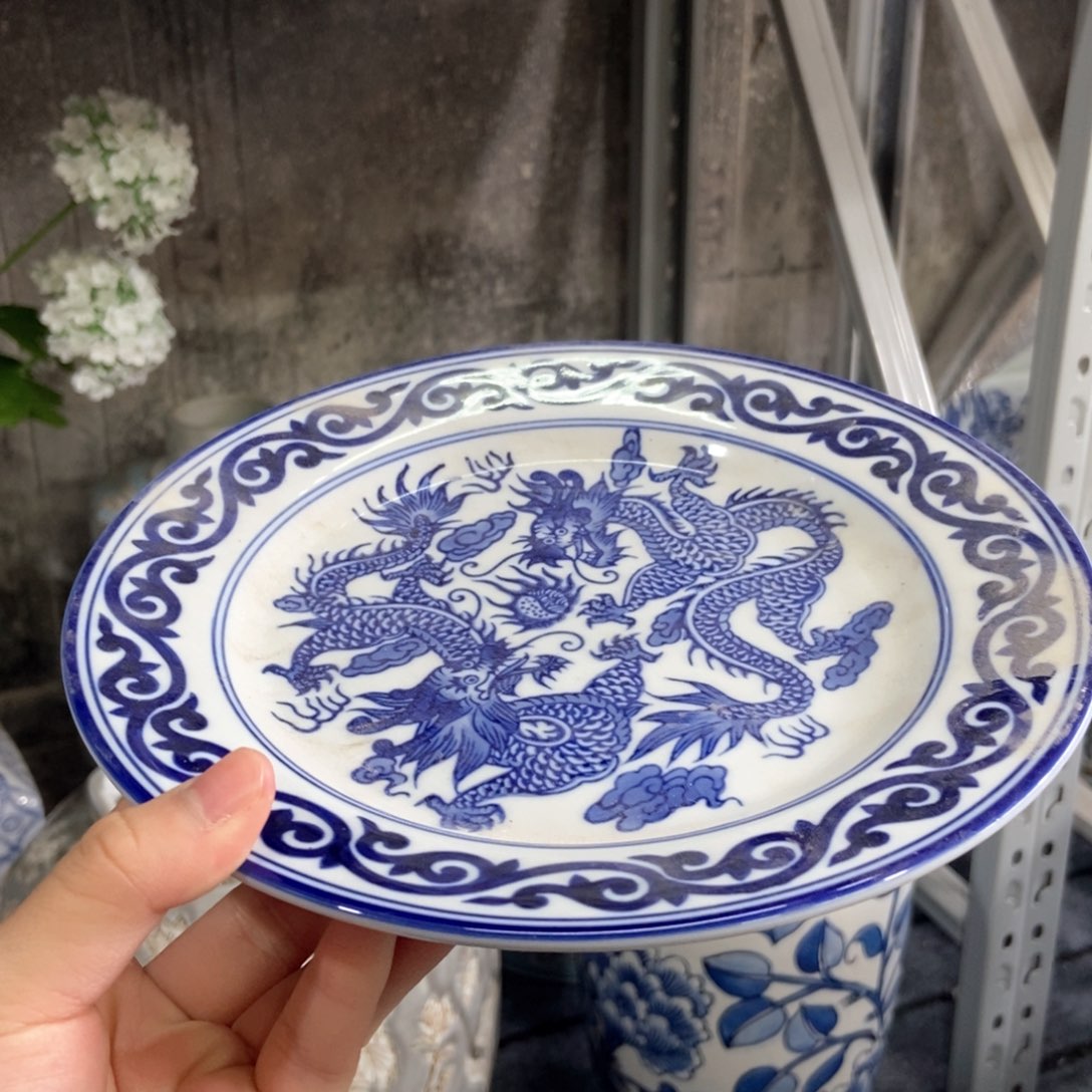 摆件花瓶手绘釉下彩