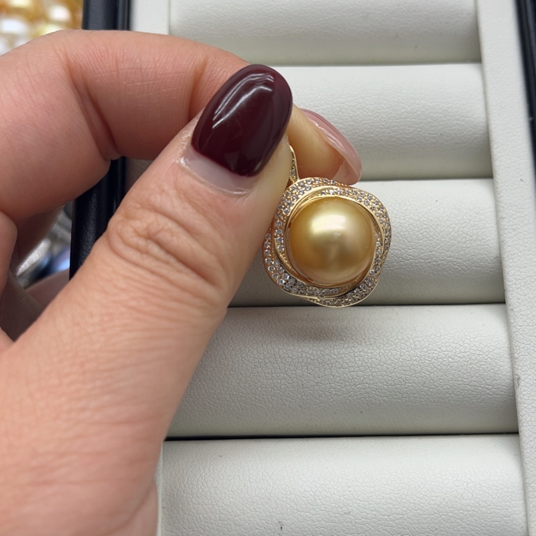 吊坠(不含链)银S925镶嵌海水珍珠